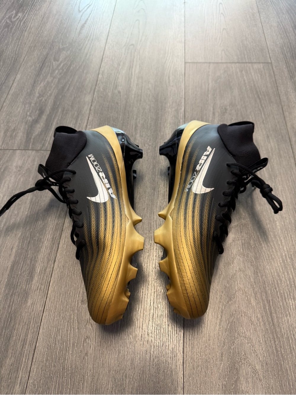 New NIKE Zoom Air Vapor Pro 1 Football Cleats Black Gold FB3298-003 Mens Sz 11 - Picture 5 of 7
